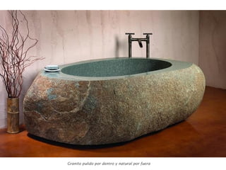 Granito pulido por dentro y natural por fuera
 