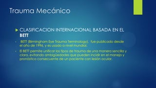 Betts Classification TEORICO TRAUMATISMOS OCULARES.pdf Argentina | PDF