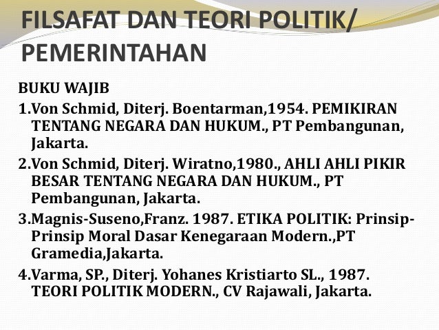 Pengertian filsafat politik Pengertian filsafat politik