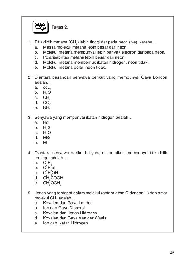 Contoh Soal Kimia Gaya Antar Molekul Dan Pembahasannya - Soal Kelasmu
