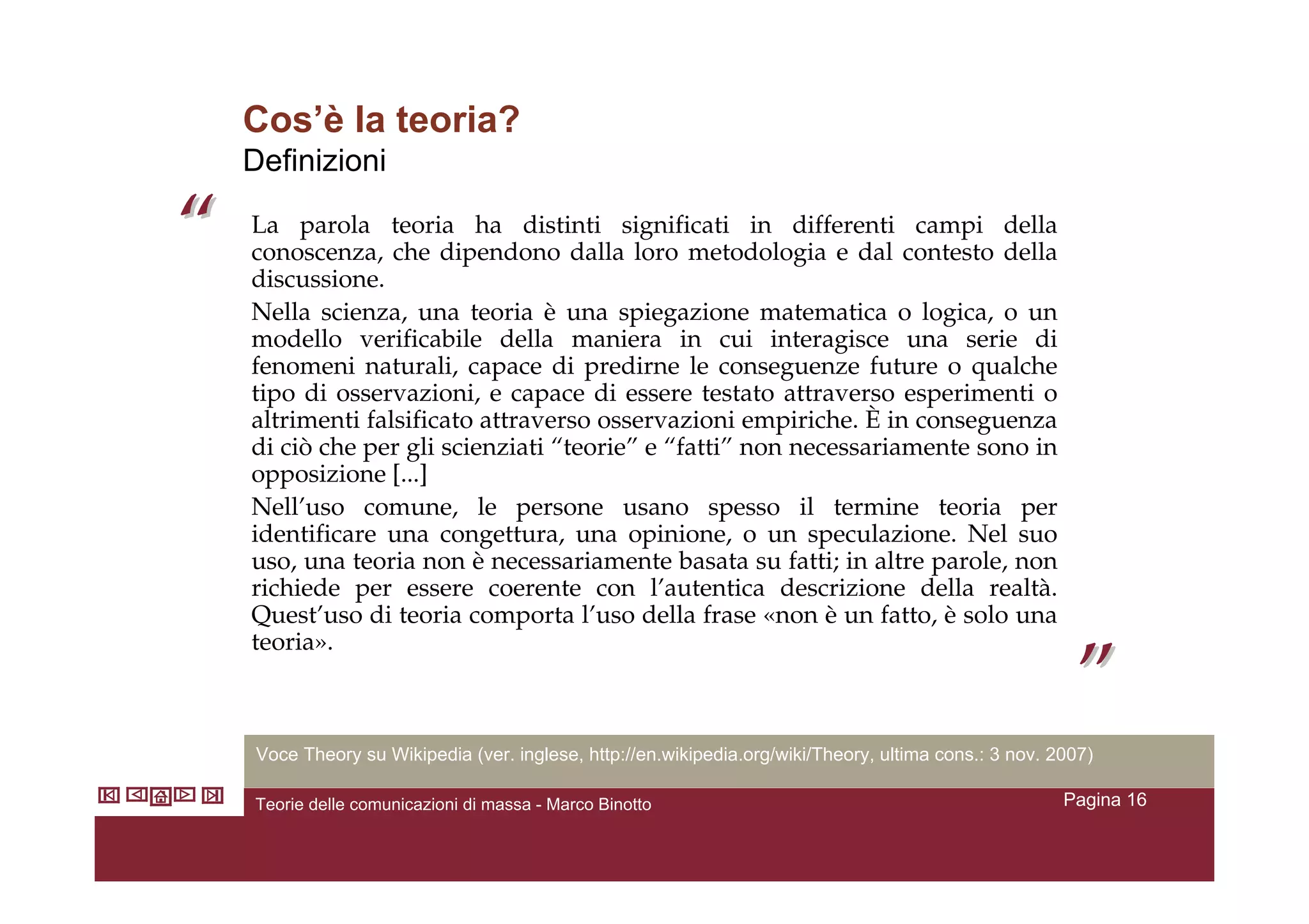 Teorie Della Comunicazione Di Massa V2.4 Marcobinotto