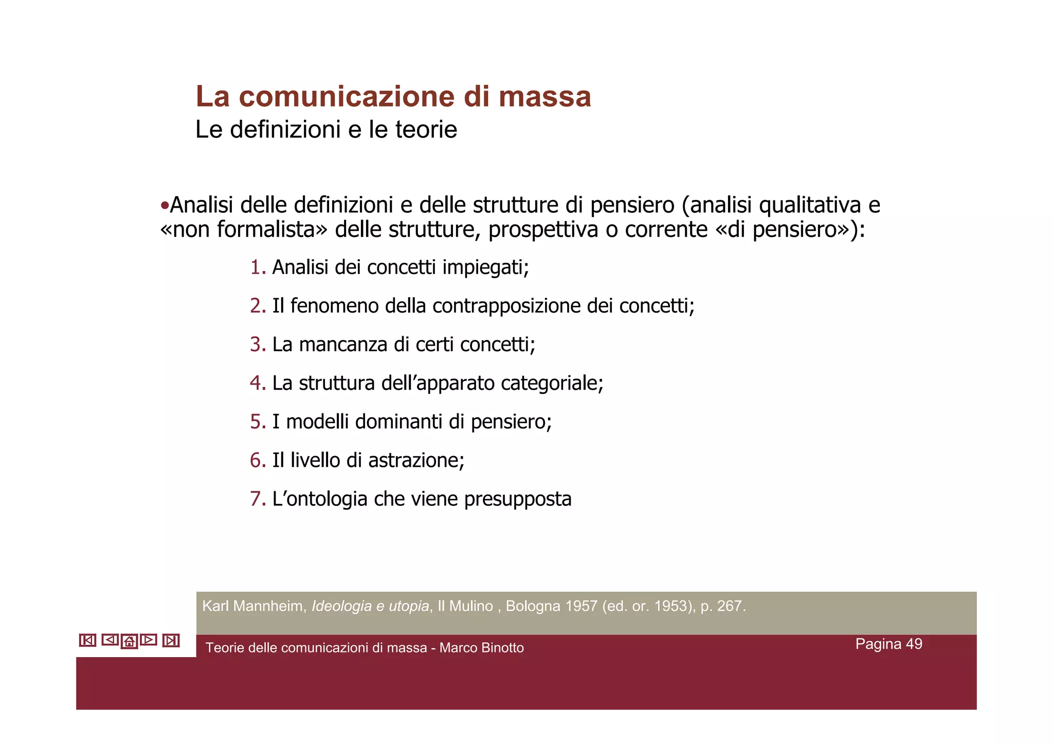 Teorie Della Comunicazione Di Massa V2.4 Marcobinotto