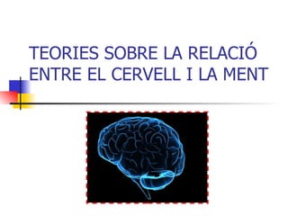 TEORIES SOBRE LA RELACIÓ ENTRE EL CERVELL I LA MENT 