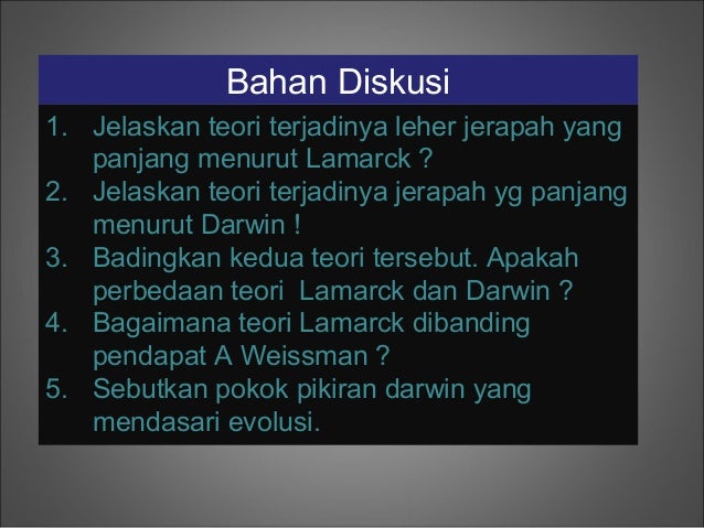 Contoh Teori Evolusi Menurut Lamarck - Contoh 43