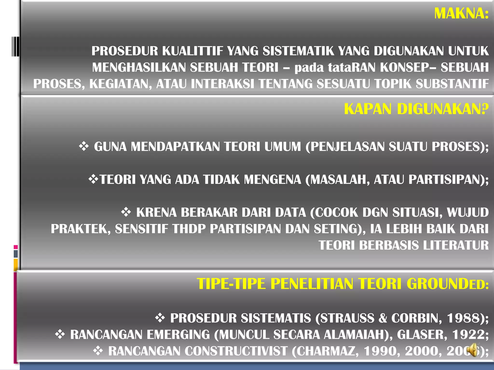 KUALITATIF : Teori Grounded | PPTX