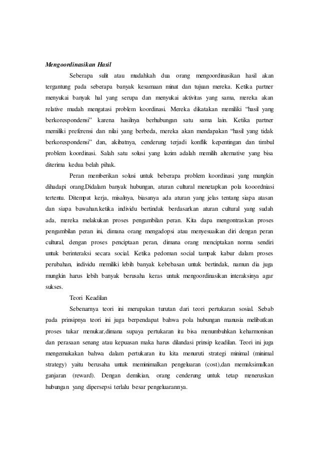 Teori Interdependensi Pertukaran Sosial