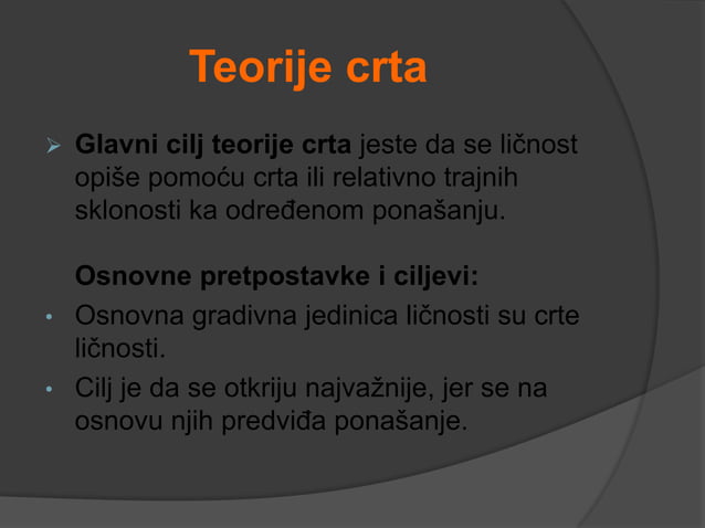 Teorije licnosti | PPT