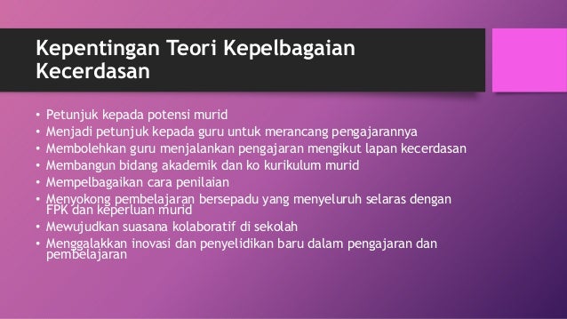 Teori kepelbagaian kecerdasan