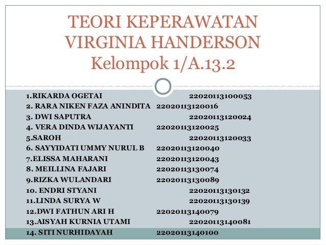 virginia henderson teori virginia henderson teori