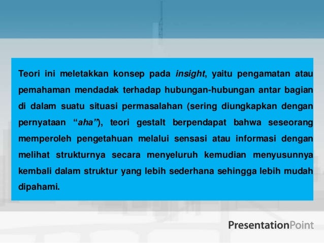 Teori kognitif dalam pembelajaran