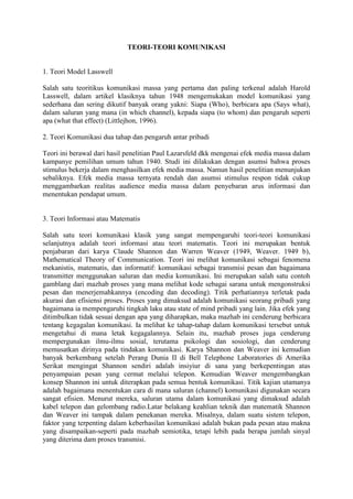 Teori komunikasi | PDF