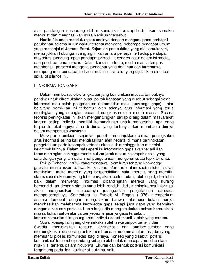 Teori Komunikasi Massa