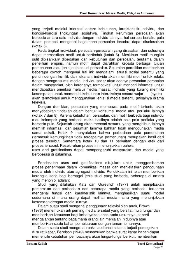 Teori Komunikasi Massa