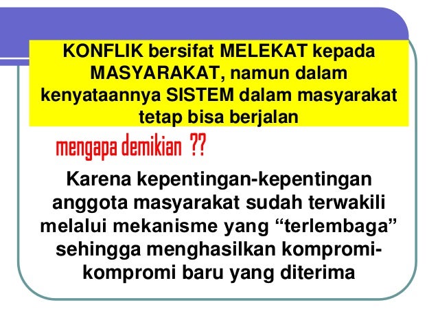 Teori konflik sistem sosial budaya