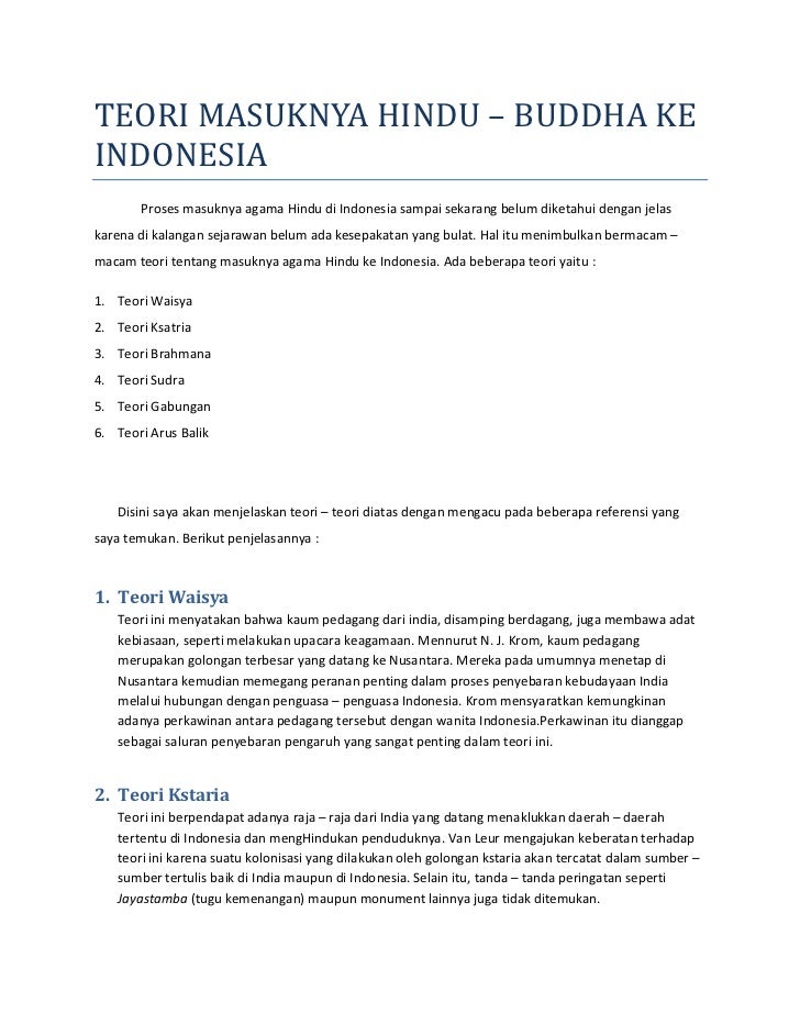 Teori masuknya agama budha ke indonesia