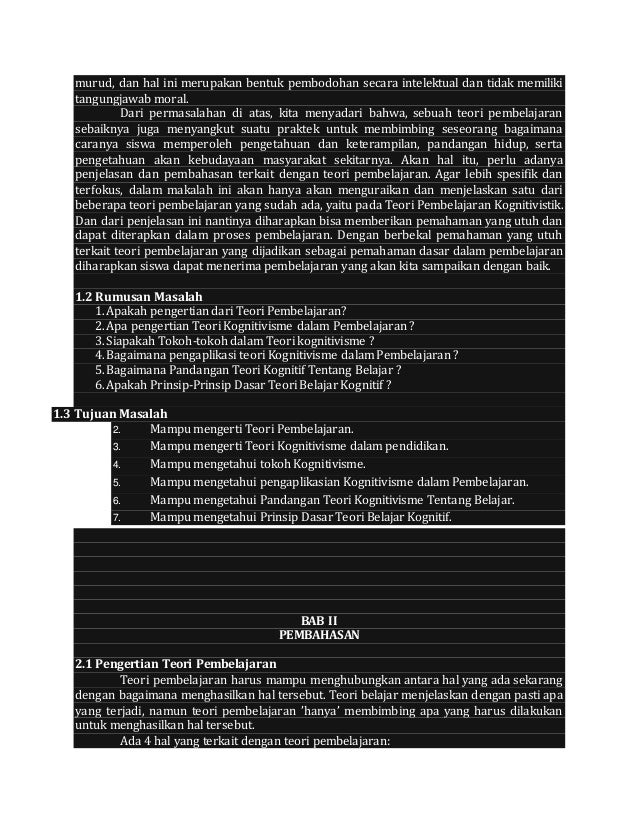 Teori pembelajaran kognitif