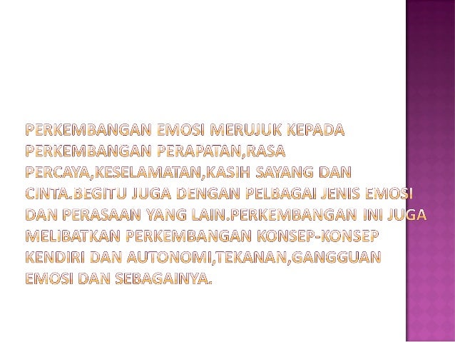 Teori Perkembangan Emosi