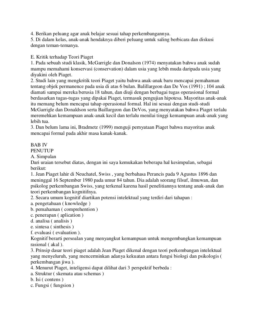 Teori perkembangan jean piaget