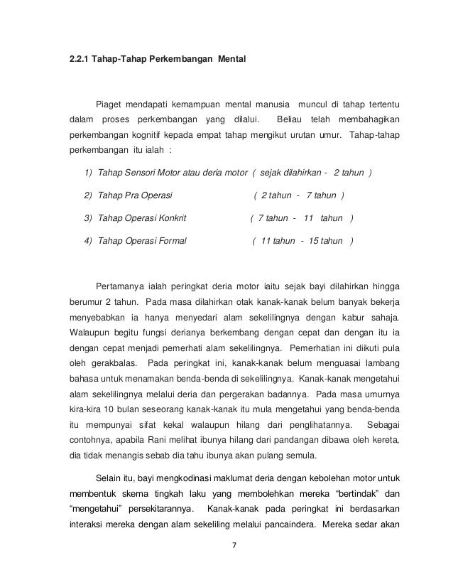 Teori perkembangan kognitif jean piaget