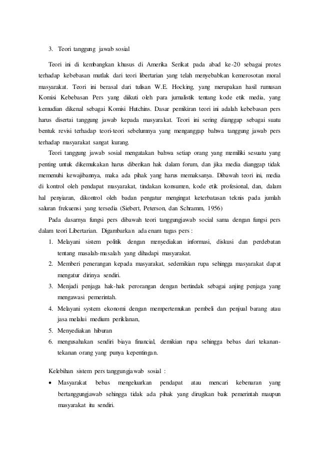 Artikel Tanggung Jawab Sosial Pers - Belajar Soal