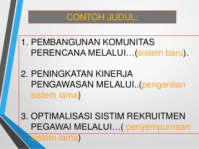 Penjelasan proyek perubahan