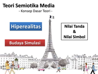 Teori Semiotika Media
- Konsep Dasar Teori -
Hiperealitas
Budaya Simulasi
Nilai Tanda
&
Nilai Simbol
 