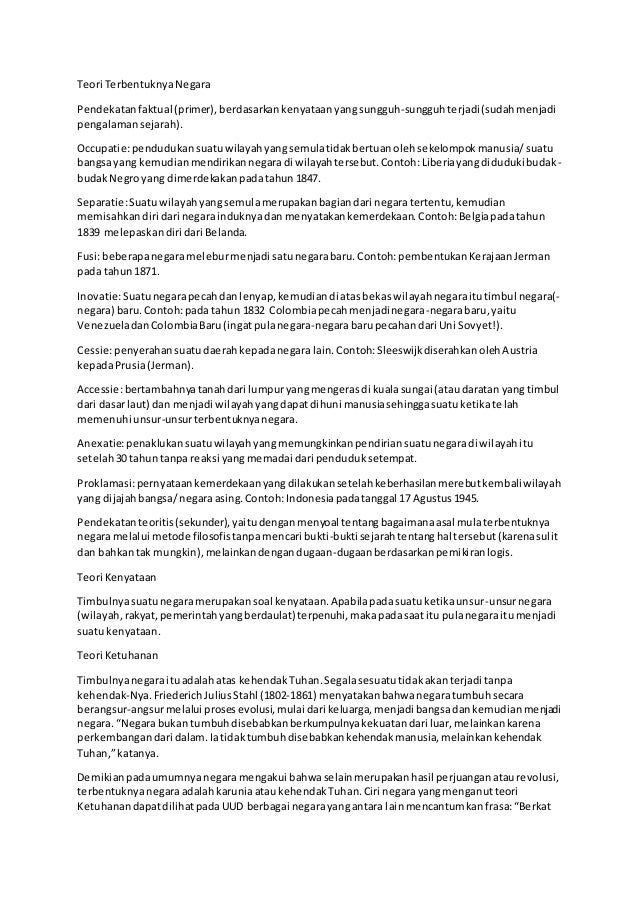 Teori Terbentuknya Negara