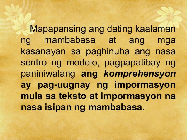 Myracinecounty Tawag sa dating kaalaman ng mambabasa