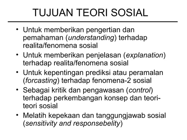 Teory Teory Ilmu Sosial | PPT