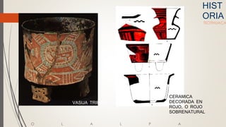HIST
ORIA
TEOTIHUACA
X O L A L P A
VASIJA TRIPODE
CERAMICA
DECORADA EN
ROJO, O ROJO
SOBRENATURAL
 