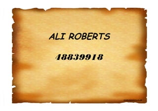 studentposters.co.uk
ALI ROBERTS
48839918
 
