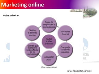 Influenciadigital.com.mx
Marketing online
Malas prácticas
 
