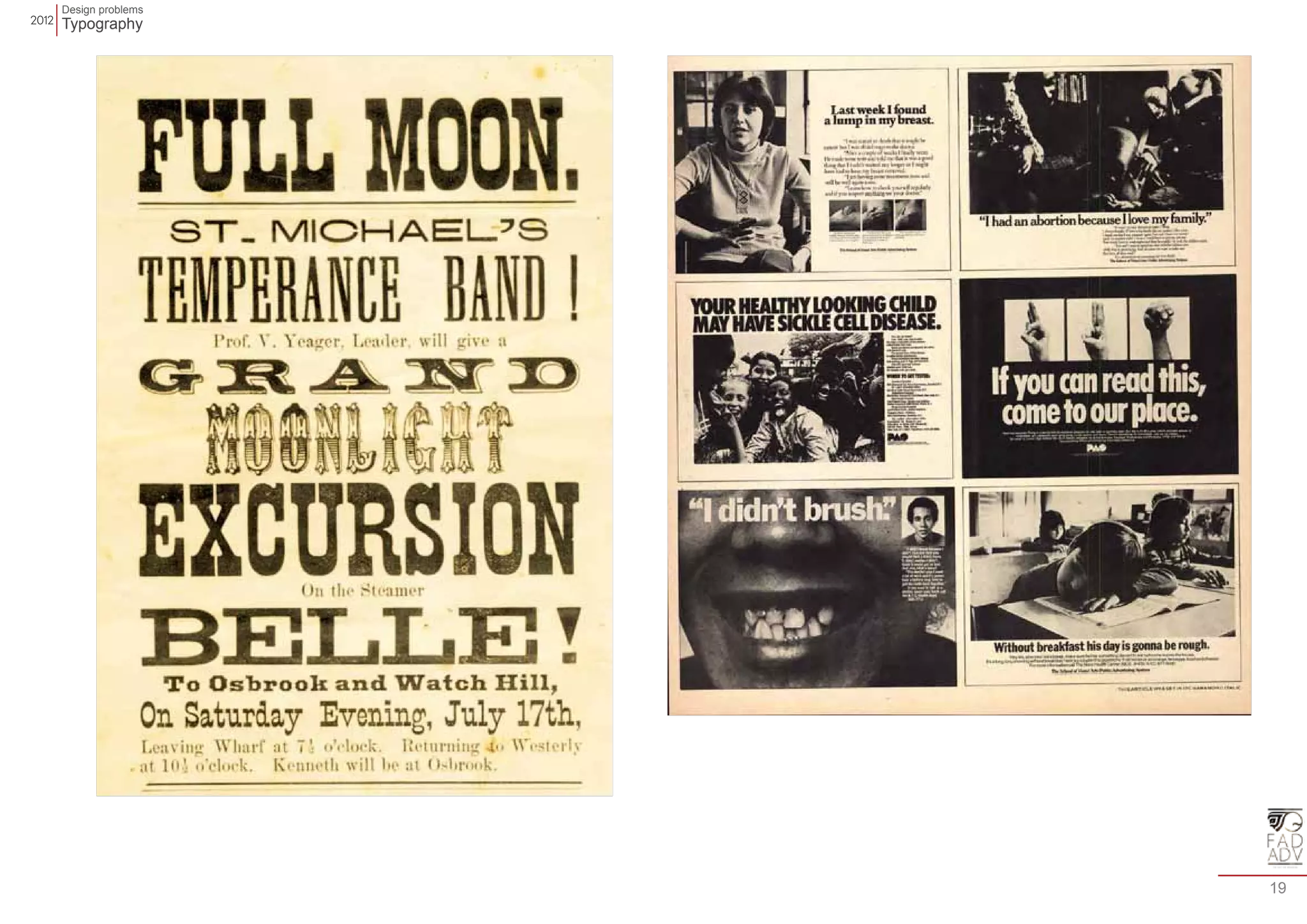 Design problems 
Typography 
19 
 