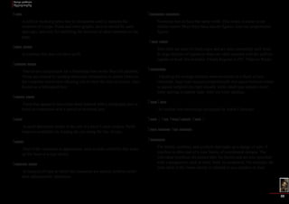 Design problems 
Typography 
37 
Rule 
A solid or dashed graphic line in documents used to separate the 
elements of a page. Rules and other graphic devices should be used 
sparingly, and only for clarifying the function of other elements on the 
page. 
Sans serif 
A typeface that does not have serifs. 
Screen font 
One of two components for a PostScript font on the Mac OS platform. 
These are created by sending electronic information to pixels (dots) on 
the computer screen thus allowing you to view the font on-screen. Also 
known as a bitmapped font. 
Script font 
Fonts that appear to have been hand lettered with a calligraphy pen or 
brush,or sometimes with a pencil or technical pen. 
Serif 
A small decorative stroke at the end of a letter’s main strokes. Serifs 
improve readability by leading the eye along the line of type. 
Style 
One of the variations in appearance, such as italic and bold, that make 
up the faces in a type family. 
Symbol font 
A category of type in which the characters are special symbols rather 
than alphanumeric characters. 
Tabular figures 
Numerals that all have the same width. This makes it easier to set 
tabular matter. Most fonts have tabular figures. Also see proportional 
figures. 
Text font 
Text fonts are used for body copy and are most commonly serif fonts. 
In large families of typefaces these are often denoted with the suffixes 
regular or book (for example, Utopia Regular or lTC Veljovic Book). 
Tracking 
Adjusting the average distance between letters in a block of text. 
Generally, large type requires proportionally less space between letters 
to appear subjectively right visually while small type requires more 
letter spacing to appear right .Also see letter spading. 
TrueType 
An outline font technology developed by Apple Computer. 
Type 1 See PostScript Type 1. 
Type family See family. 
Typeface 
The letters, numbers, and symbols that make up a design of type. A 
typeface is often part of a type family of coordinated designs. The 
individual typefaces are named after the family and are also specified 
with a designation, such as italic, bold, or condensed. For example, the 
italic style of the Times family is referred to as a typeface or font. 
 