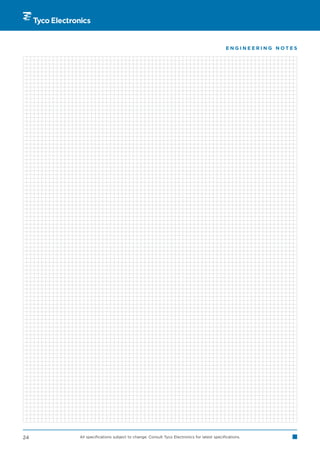ENGINEERING NOTES




24   All specifications subject to change. Consult Tyco Electronics for latest specifications.
 