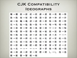 CJK Compatibility 
Ideographs 
 