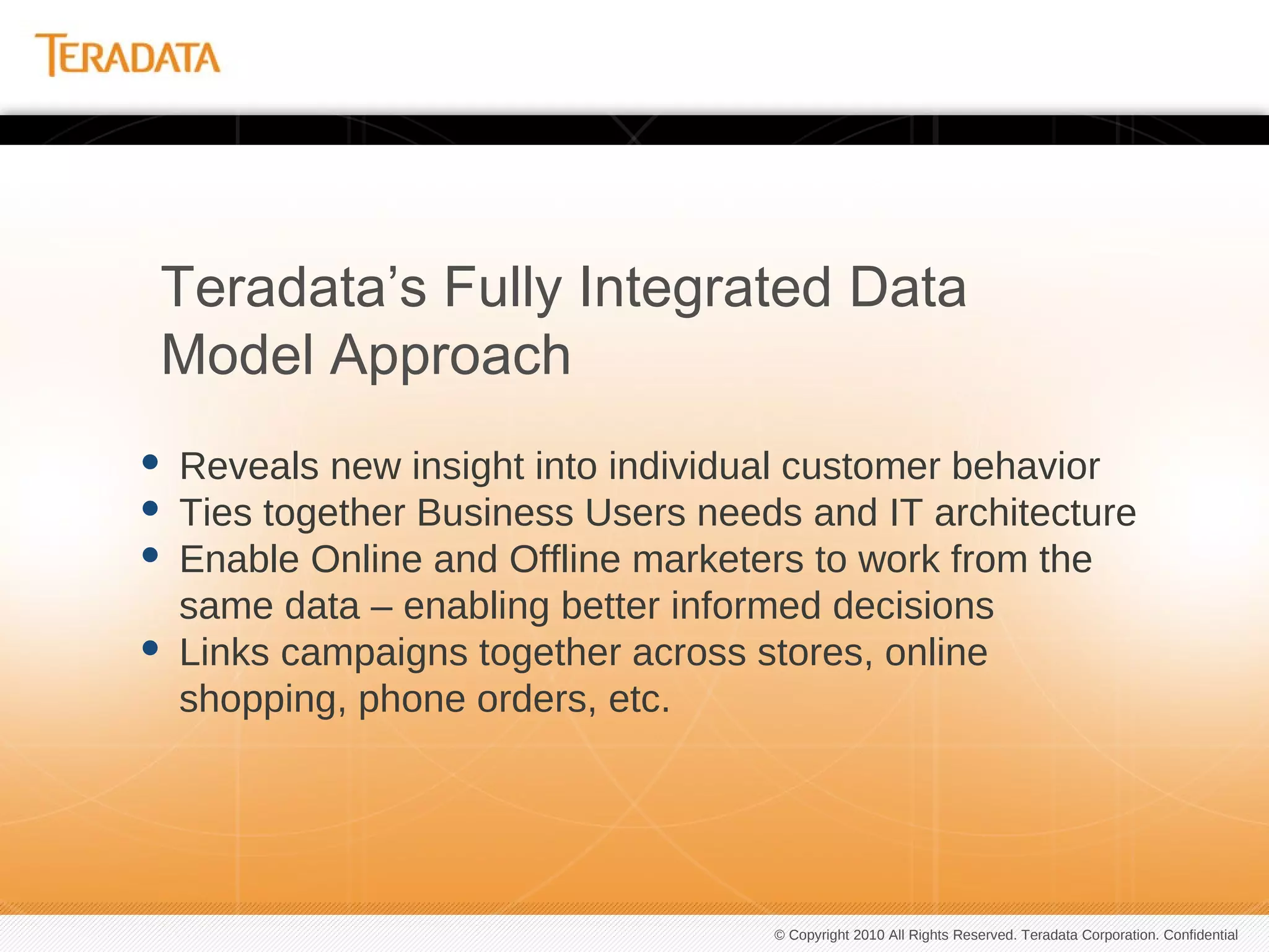 Connect online search to offline purchases using factors like location and time (geospatial and temporal data).