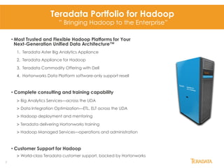 Teradata - Presentation at Hortonworks Booth - Strata 2014