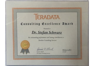 Dr. Stefan Schwarz - Teradata Consulting Excellence Award 2017