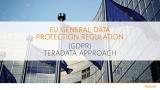 EU GENERAL DATA
PROTECTION REGULATION
(GDPR)
TERADATA APPROACH
 