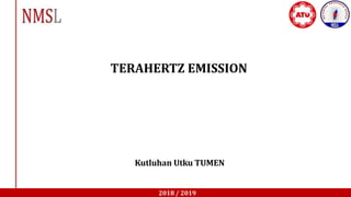 Kutluhan Utku TUMEN
2018 / 2019
TERAHERTZ EMISSION
 