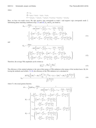 Terahertz radiation generation by beating of two laser beams in a ...