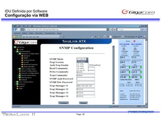 IDU Definida por Software
Configuração via WEB




                                      GigaCom Confidential and Proprietary
                            Page 28
 