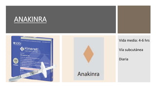 Anakinra Rash Terapia Biológica en Reumatología. Aspectos esenciales. | PPTX