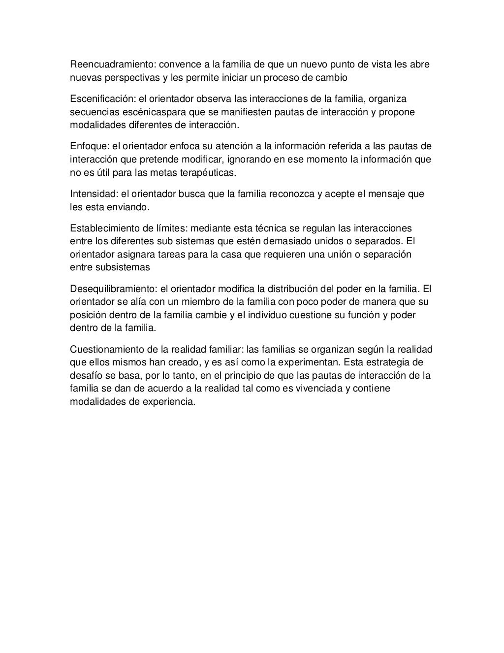 Terapia centrada en soluciones, enfoque estructural, grupo