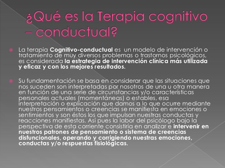 Terapia cognitivo conductual