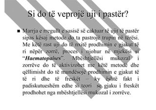 Si do të veprojë uji i pastër?
Marrja e rregullt e sasisë së caktuar të ujit të pastër
sipas kësaj metode do ta pastrojë trupin në tërësi.
Me këtë rast uji do të nxitë prodhimin e gjakut të
ri nëpër zorrë, proces i njohur në mjekësi si
“Haematopaises”. Mbështjellësi mukozal i
zorrëve do të aktivizohet me këtë metodë dhe
qëllimisht do të mundësojë prodhimin e gjakut të
të ri dhe të freskët – ky është fakt i
padiskutueshëm edhe si teori se gjaku i freskët
prodhohet nga mbështjellësi mukozal i zorrëve.
 