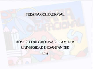 TERAPIA OCUPACIONAL
ROSA STEFANY MOLINA VILLAMIZAR
UNIVERSIDAD DE SANTANDER
2015
 