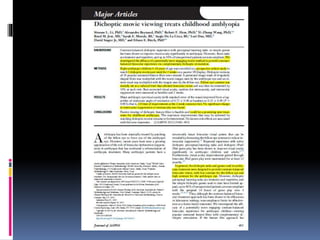 Conclusiones de los ATS del
PEDIG: ATS18
 Binocular computer activities for treatment
of amblyopia.
 Comparar la efectiv...