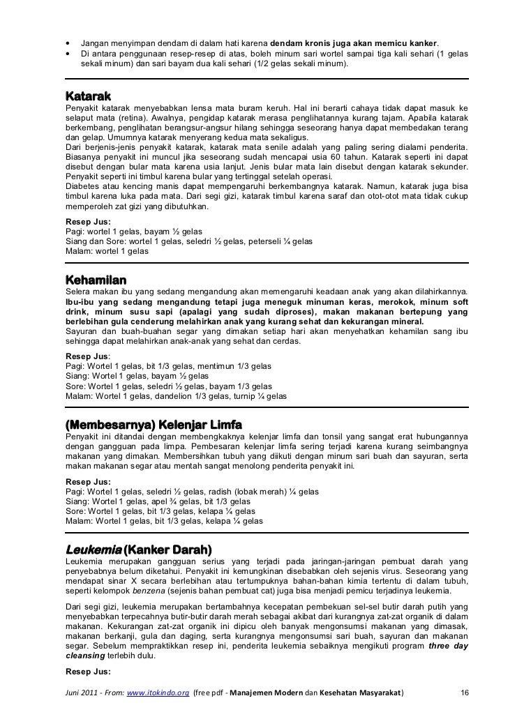 Terapi Jus Jenis Penyakit Dan Resep Terapinya Pdf 